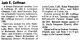 Jack E Coffman obit b 1921